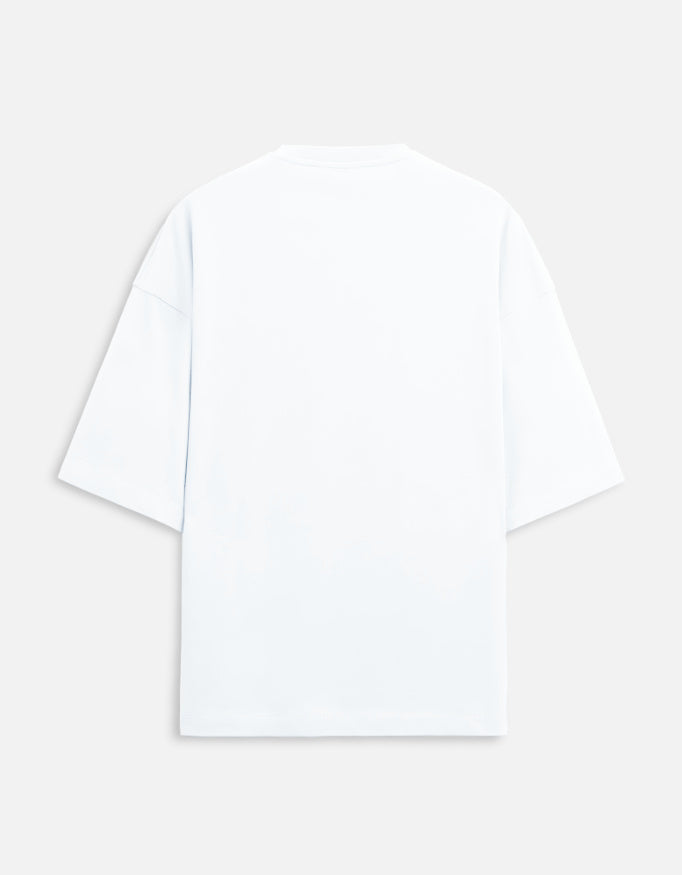 White t-shirt on a light gray background