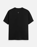 Black short sleeve t-shirt back view with small fox logo at neck