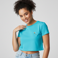 Blue Bee Stitch Crop Top