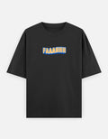 Black t-shirt with 'SAMSARA' logo on a white background