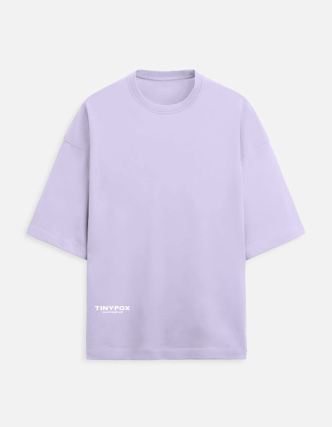 Lavender t-shirt with 'TINYFOX' logo on a white background