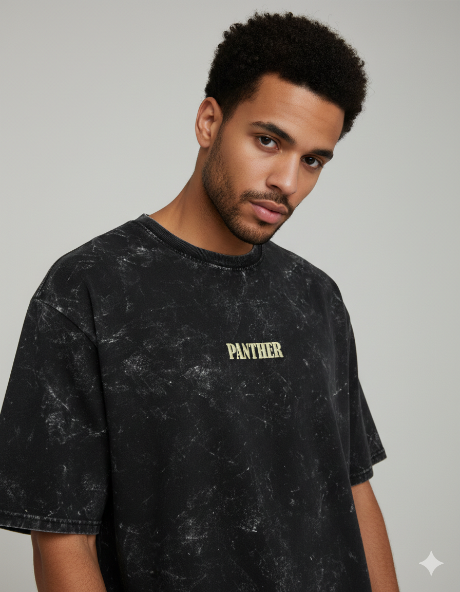 Panther Acid Wash Oversized Tee | The Movement — Instinct | Black