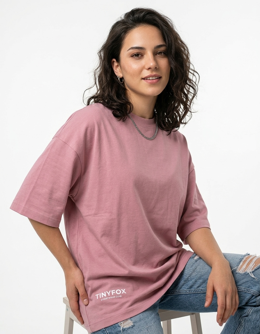 TinyFox Flamingo Unisex Terry Oversized Tee