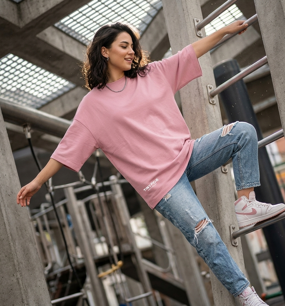 TinyFox Flamingo Unisex Terry Oversized Tee