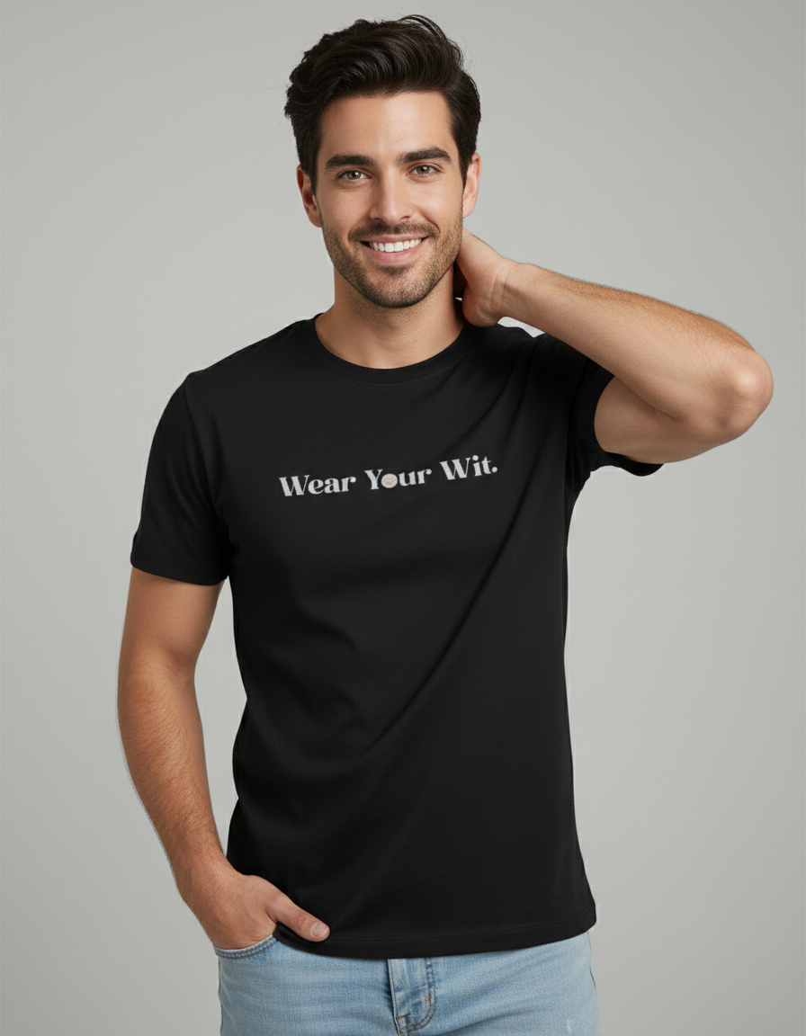 Wear Your Wit Unisex Supima Black Tee